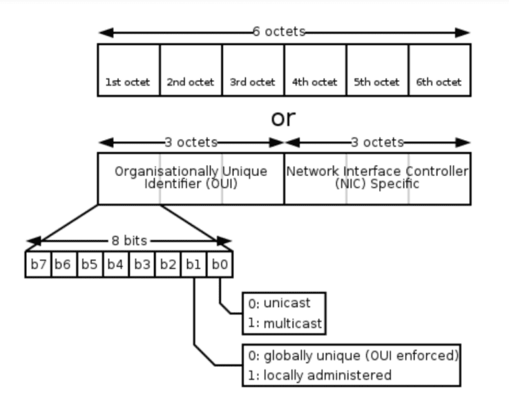 Structure of a MAC-48 network address